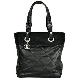 CHANEL Paris Biarritz Tote Bag Coated Canvas Coco Mark